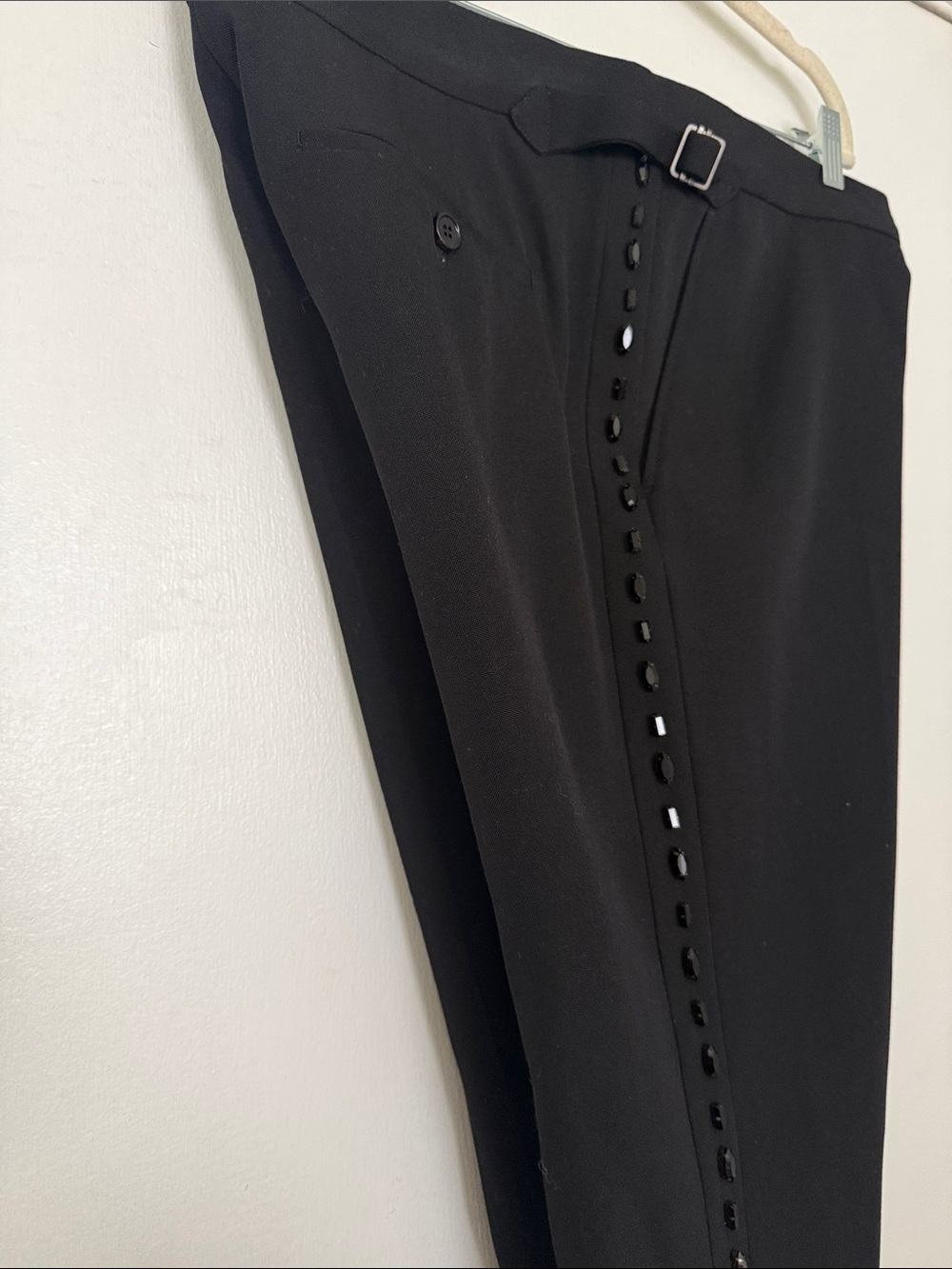 NWT $1550 Burberry Men’s Embellished Wool Pants 33 US ( 48 Eu ) Italy - Picture 5 of 9